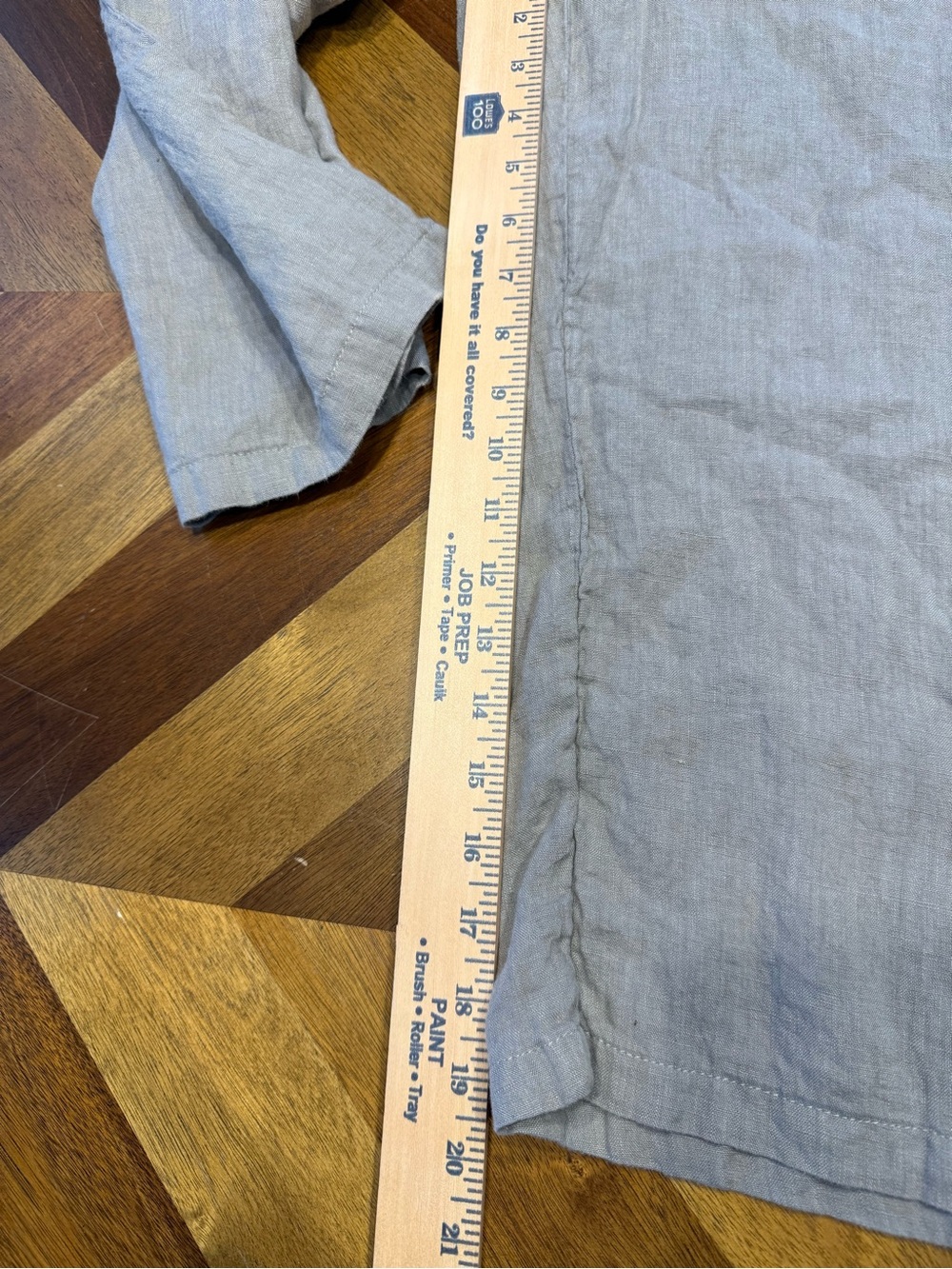 Flax Relaxed Linen Wide-Leg Capris in Gray size medium - Picture 6 of 6